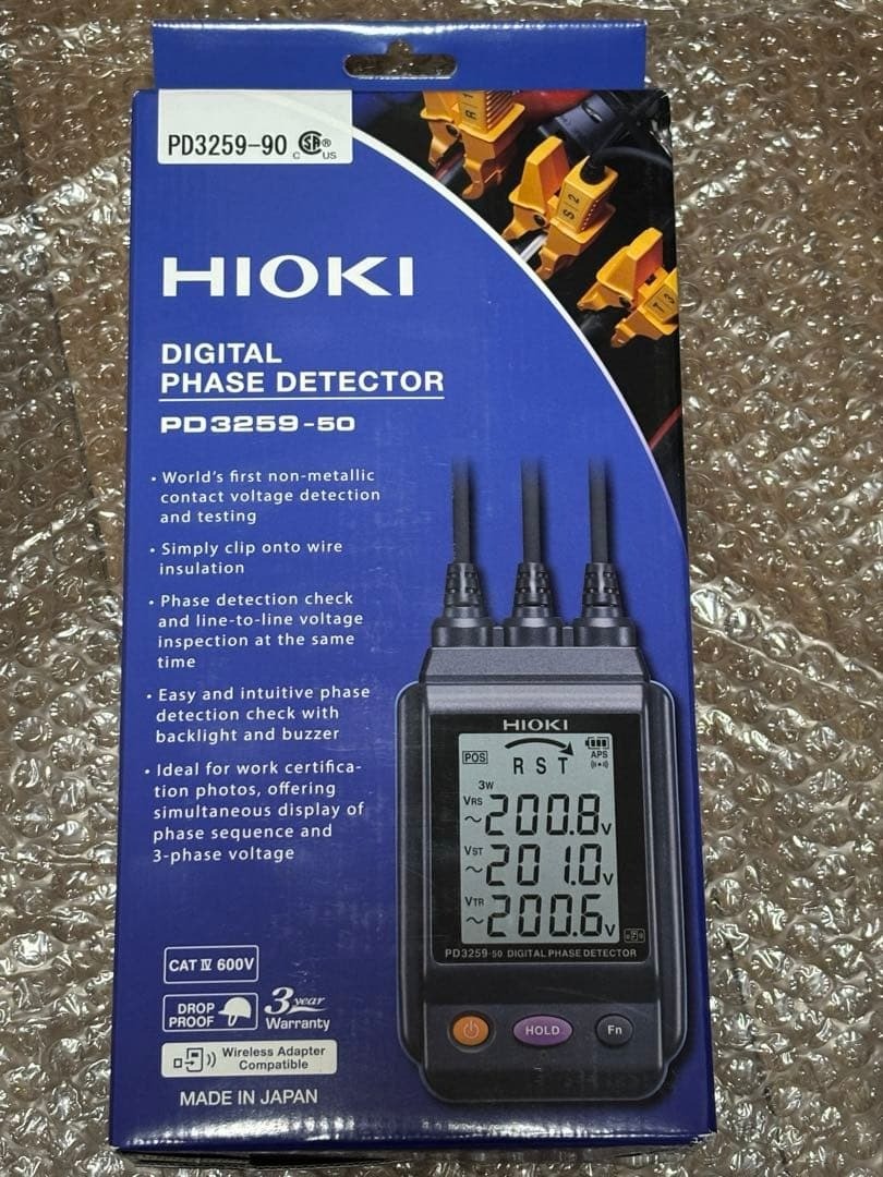 HIOKI PD3259-50 Digital Phase Detector 3-Phase Voltage Meter Non-Contact Tester