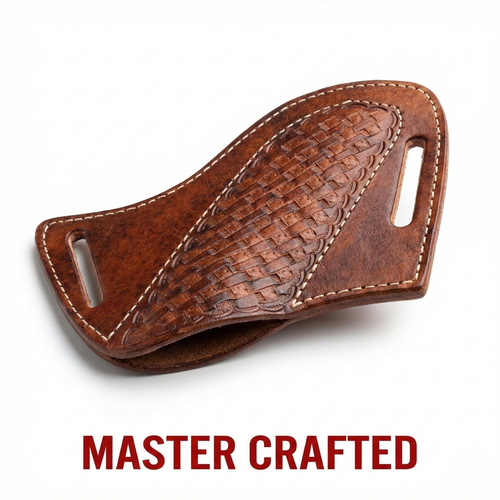 SK CUSTOMS Premium Hand-Crafted Leather Basketweave Pancake Sheath Rare
