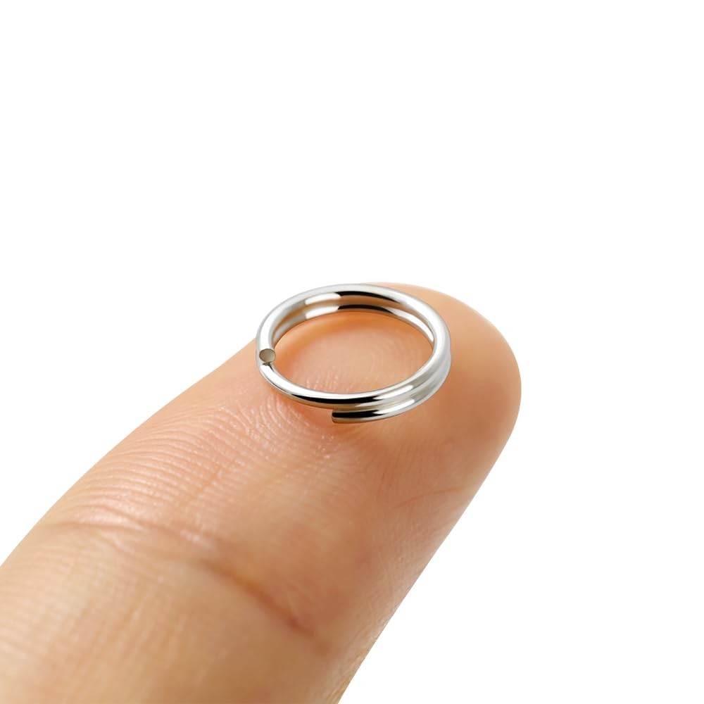 Sterling Silver Split Jump Ring Connector Charm Jewelry Findings 8mm