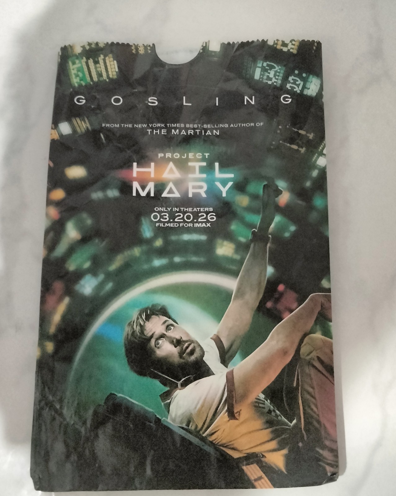 PROJECT HAIL MARY AMC Regal Cinemark IMAX Fan Event Promo Popcorn Bag Bucket