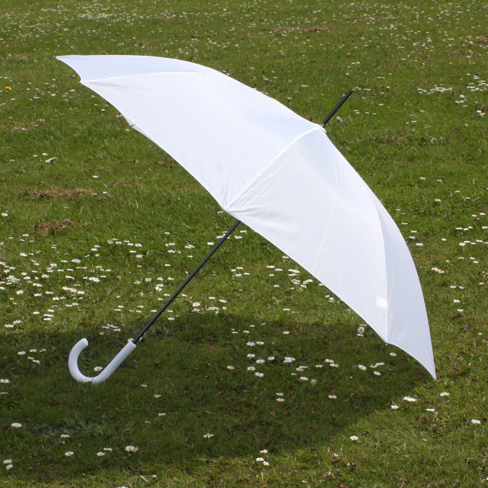 40" White, Blue, Black Umbrella With Crook Handle, Rain, Weddings, Events