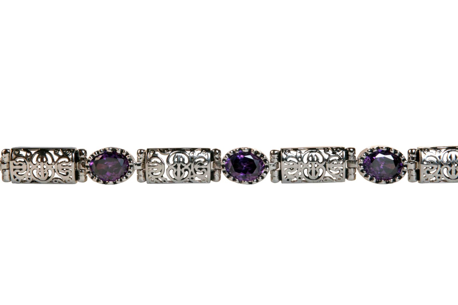 Jewelry Components (10) 12" lengths no clasps Oval Filigree Amethyst Sew On