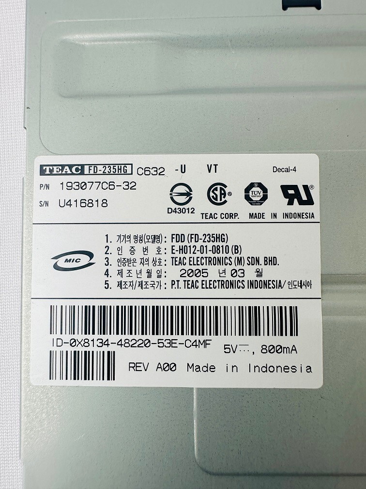 Teac 193077C6-32 Floppy Disk Drive