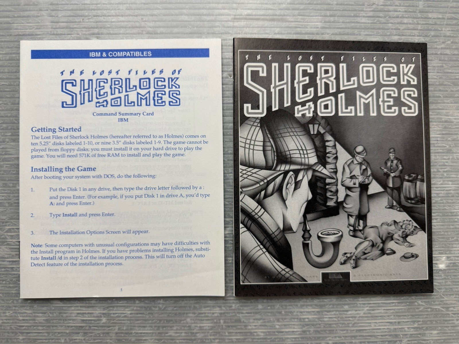 Electronic Arts The Lost Files of Sherlock Holmes 1992 MANUAL ONLY