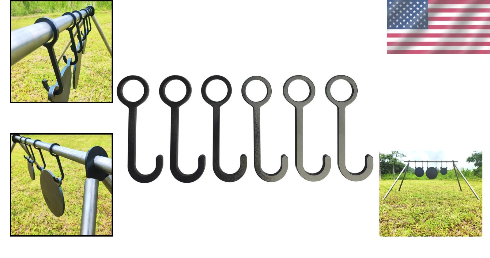 Portable Target Hanger Kit with AR500 Steel Hooks for Effortless Target Setup