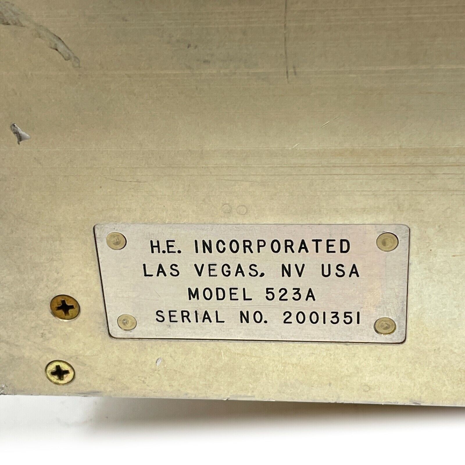 H.E. Incorporated 523A Video Data System Video Inserter, Made in USA