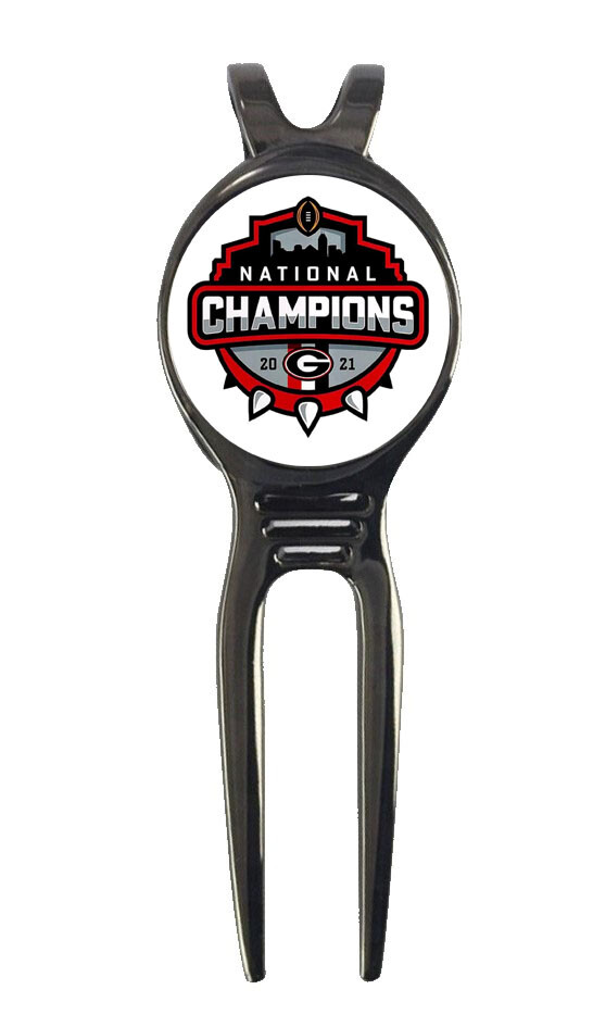Georgia Bulldogs 2021 CFP Champs Golf Ball Marker + Black Gunmetal Divot Tool