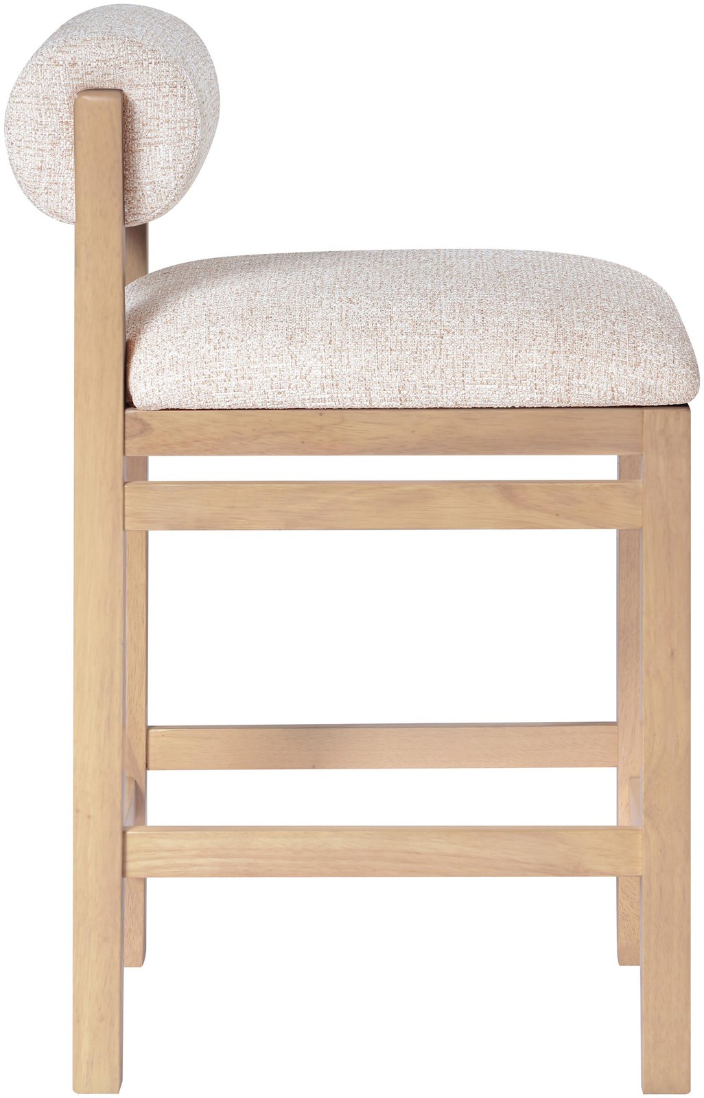 Meridian Furniture Roundhill Beige Linen Textured Fabric Counter Stool