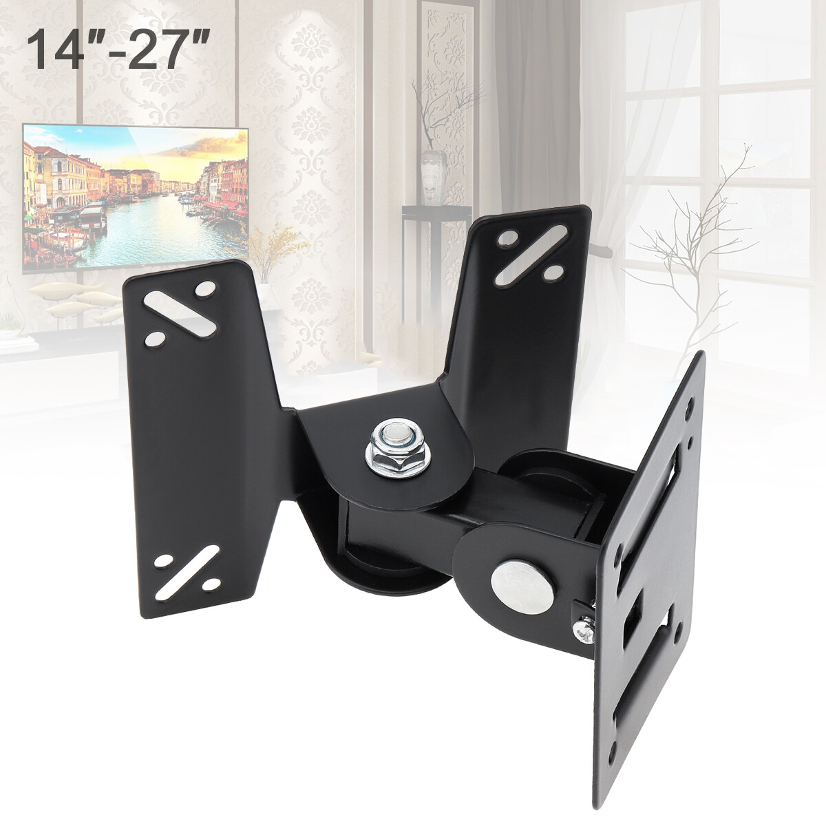 TV Monitor Wall Mount Bracket Swivel Tilt for Most 14-27 Inch LED LCD Flat TVs