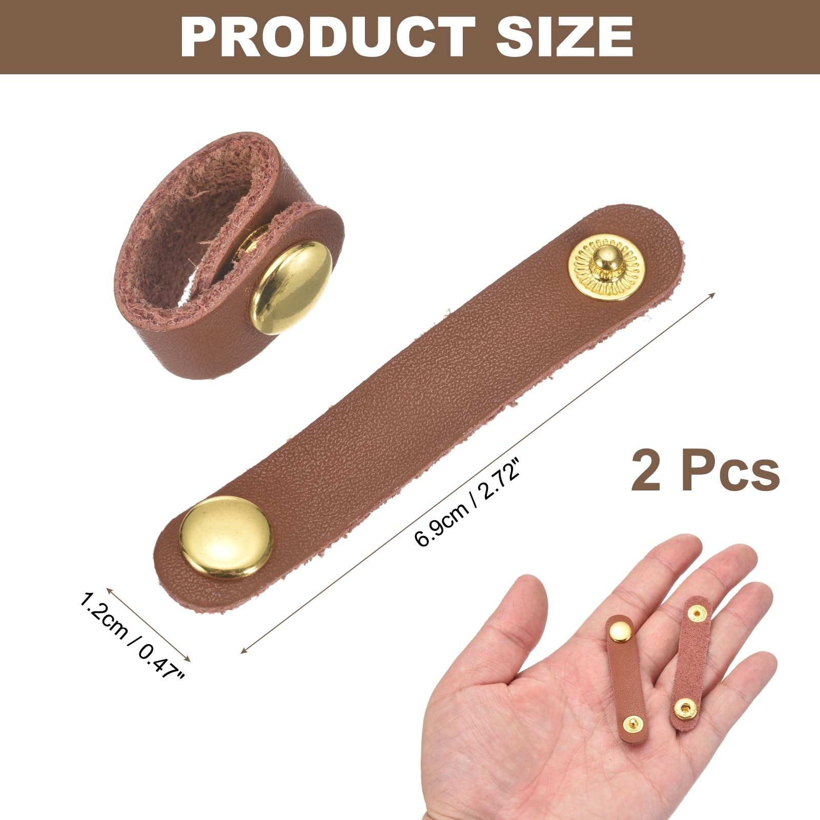 2 Pcs Leather Handbag Strap Shortener, 3.9 Inch Top Handle Keeper Strap Keepe...