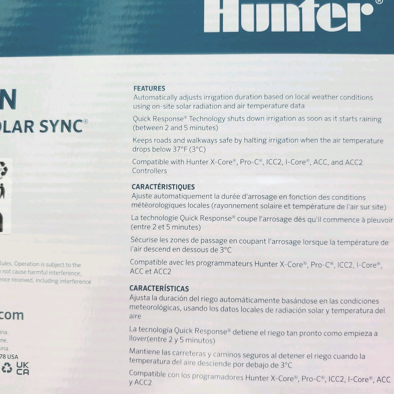 Hunter WSS-SEN Wireless Solar Sync Rain Sensor Kit