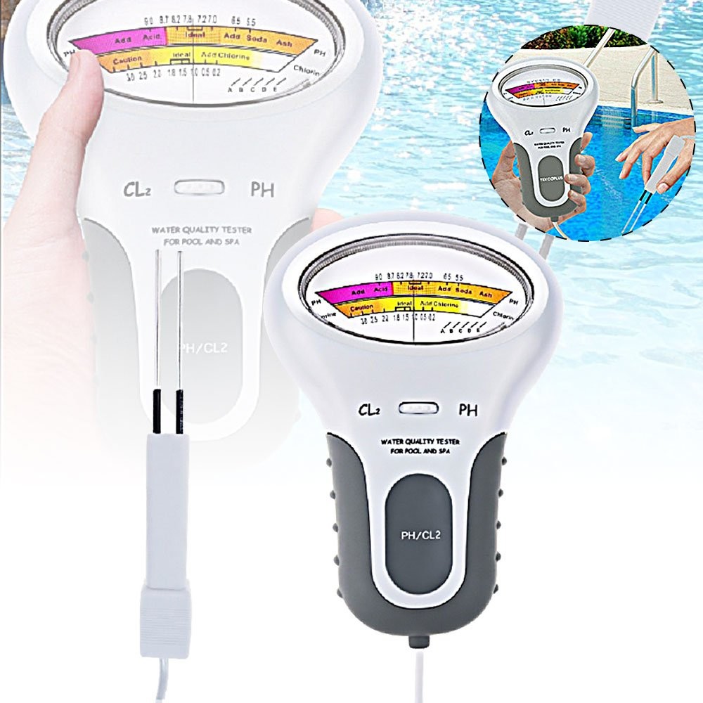 Swimming Pool Kit Meter Chlorine Digital PH Water Quality Tester Level MonitorCW