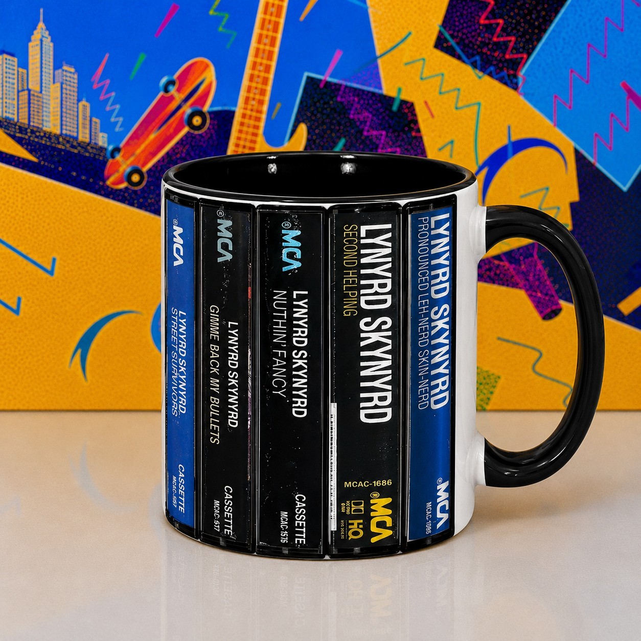 Classic Rock Coffee Mug 11oz Cassette Tape Stack