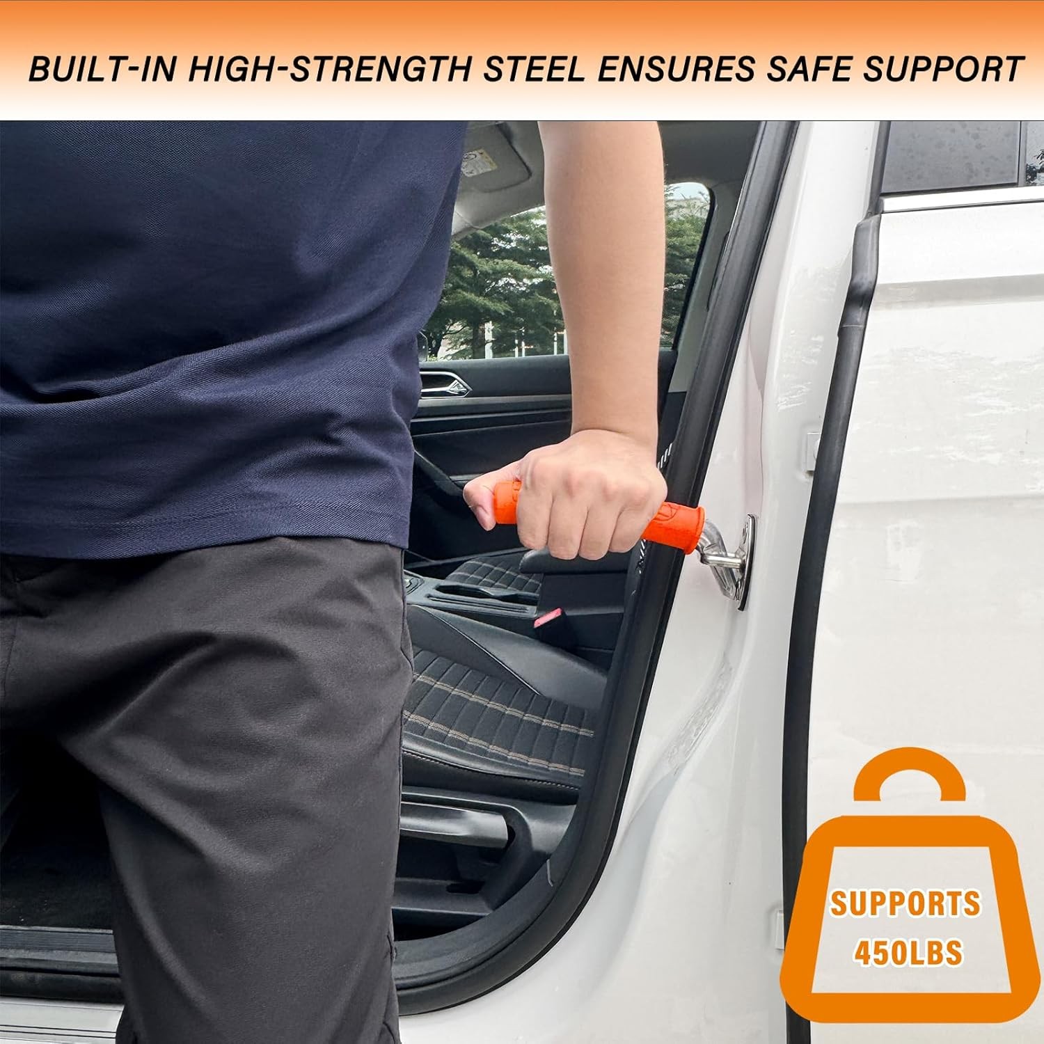 2 Pack Car Handle Assist for Elderly Door Easy Sit to Orange