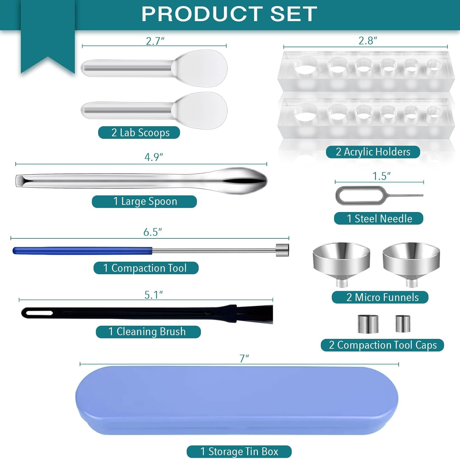 Filling Tool Kit - Home & Lab Supplies with Micro Funnels & Lab Scoops - Comp...