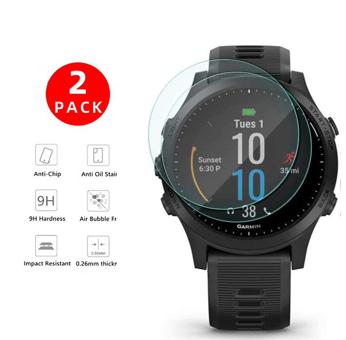 2x Premium Real Tempered Glass Screen Protector Film For Garmin Forerunner 945