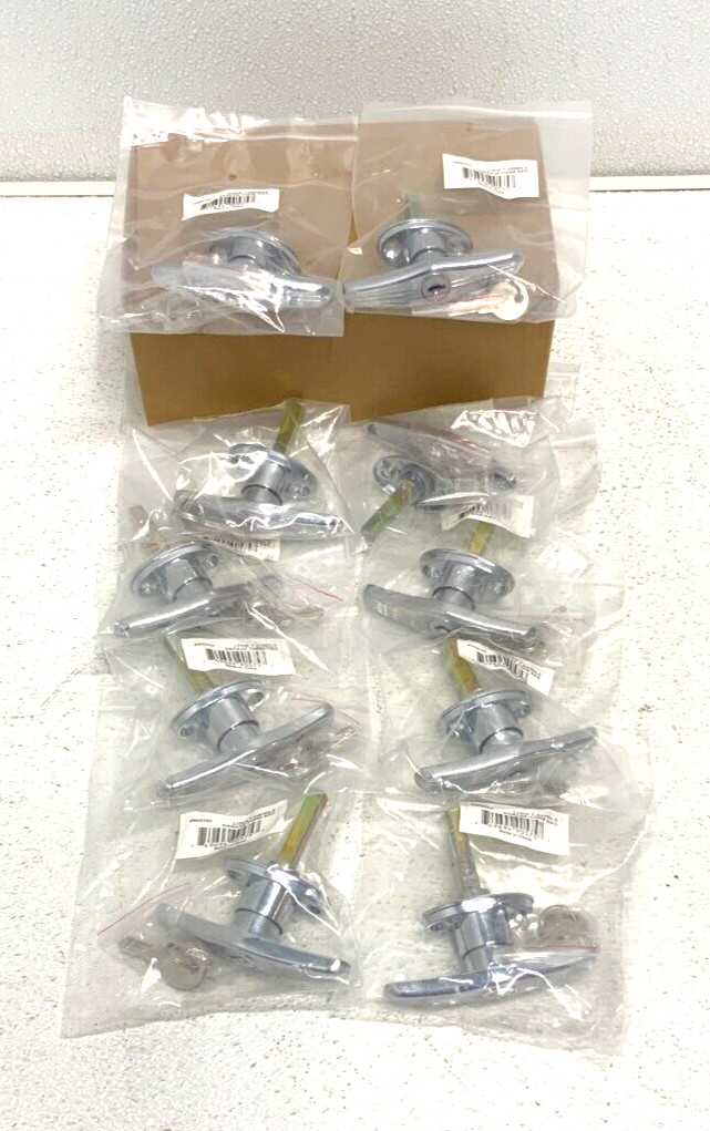 NEW Lot of 10 Ultra 905750 T-Handle Garage Shed Door Lock CHRM Bag w/2 Keys 32C