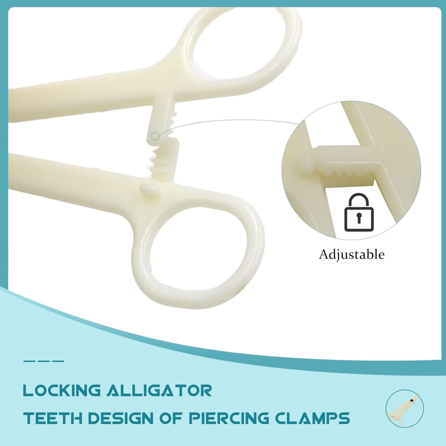 WZPB Disposable Piercing Clamps - 25Pcs Forceps size 1
