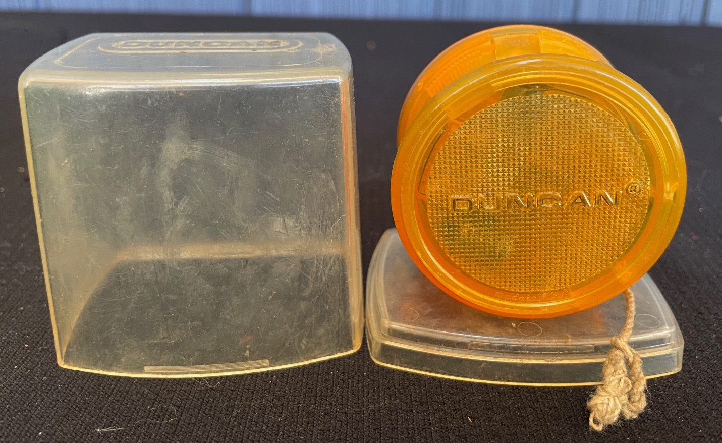 Vintage DUNCAN Imperial Translucent Orange Yo-Yo w/ Case Light Battery Op