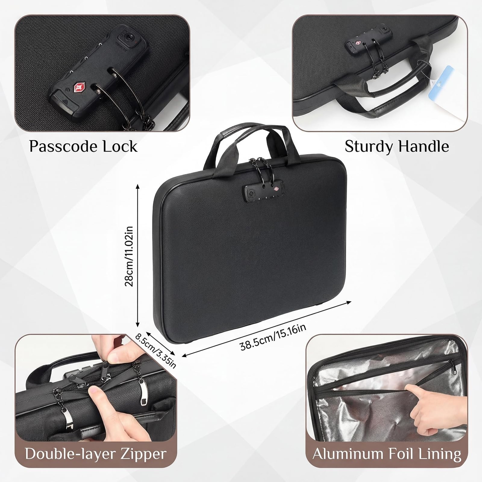 Fireproof Document Boxes with TSA Lock, Upgraded 16 Pockets Fireproof＆Water R...