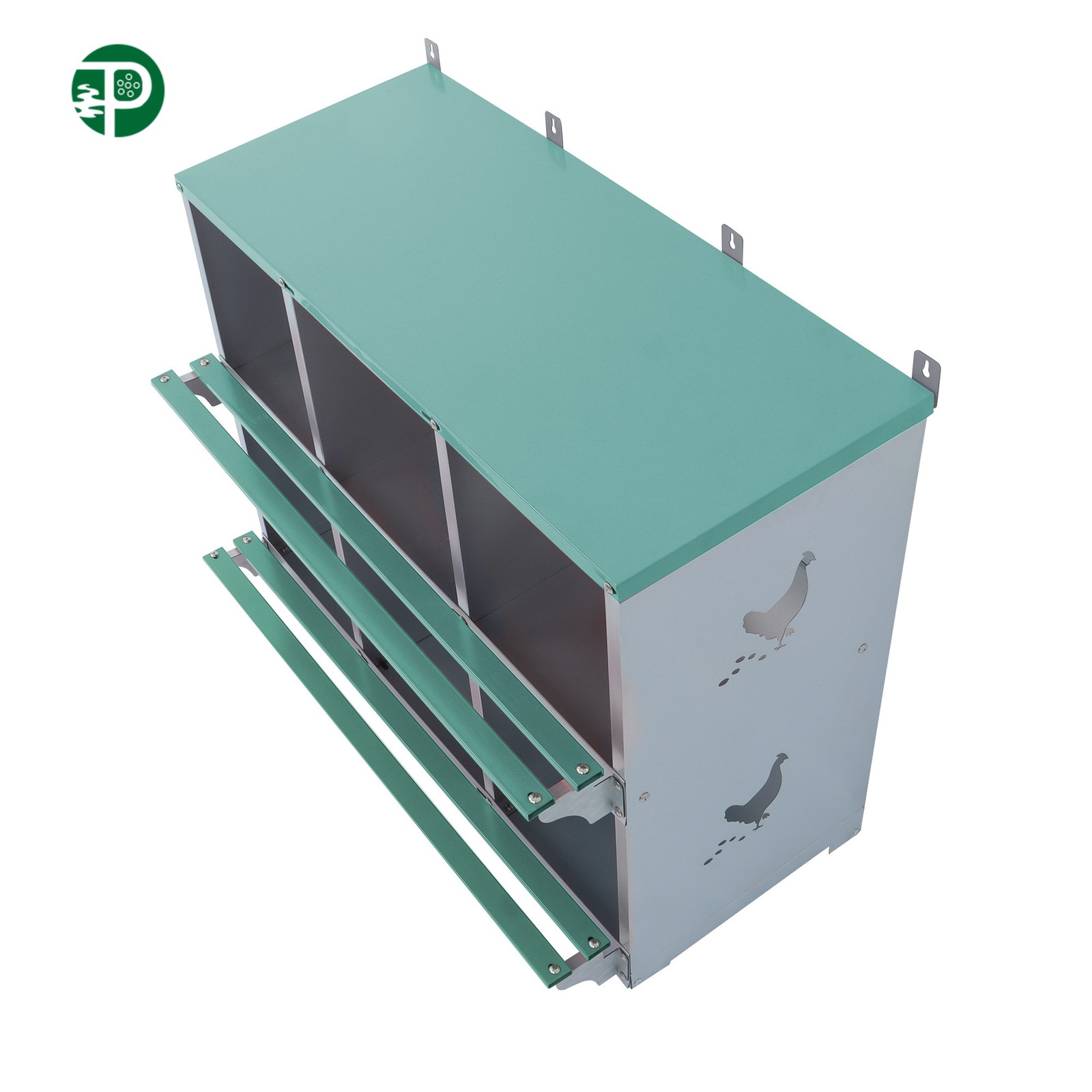 6 Compartment Poultry Nest Box Wall Mount For Hens Metal Chicken Nesting Boxes