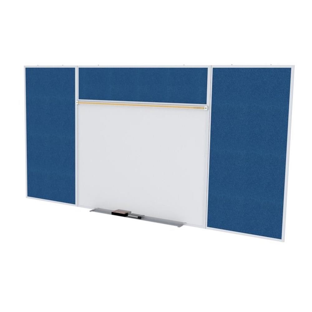 Ghent's Vinyl 4' x 12' Bulletin & Mag. Whiteboard Style E Set in Navy