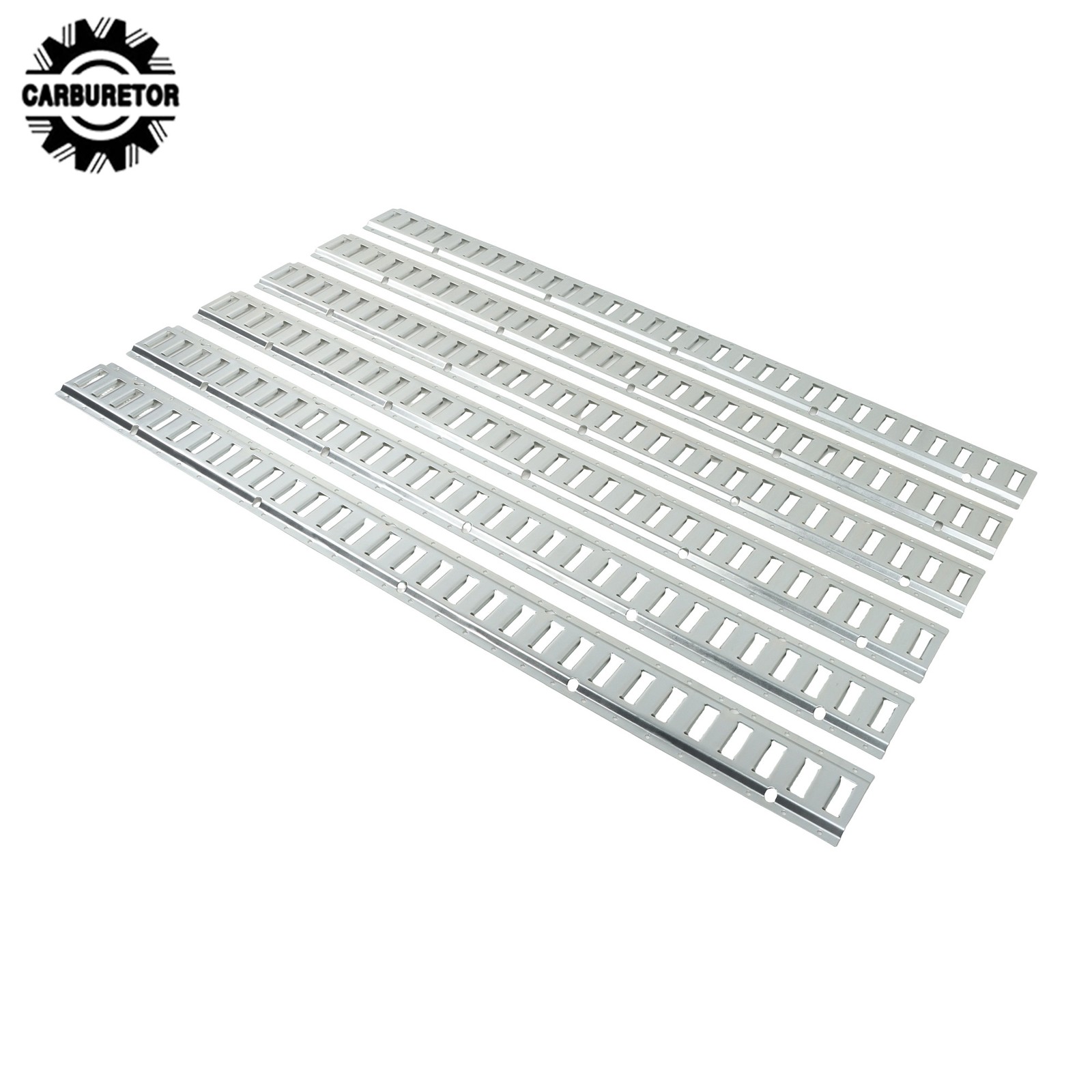 Silver 12 Pack 60" E Track Rail Sections With Mounting Hardware Fit For Garages