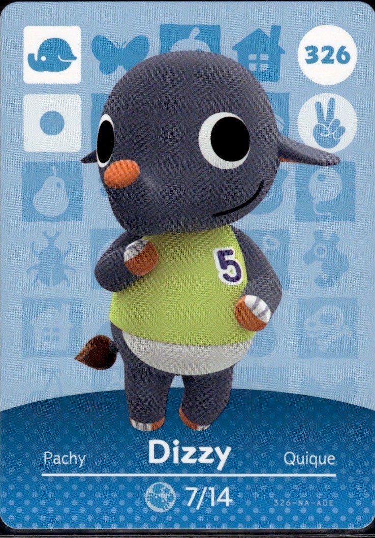 326 Dizzy Amiibo Card 326 Series 4 Animal Crossing Nintendo Switch NA Region