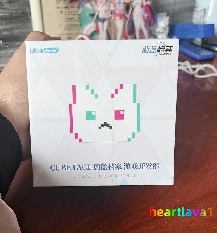 Official Blue Archive CUBE FACE LCD Touch Screen Wireless Bluetooth Earphones