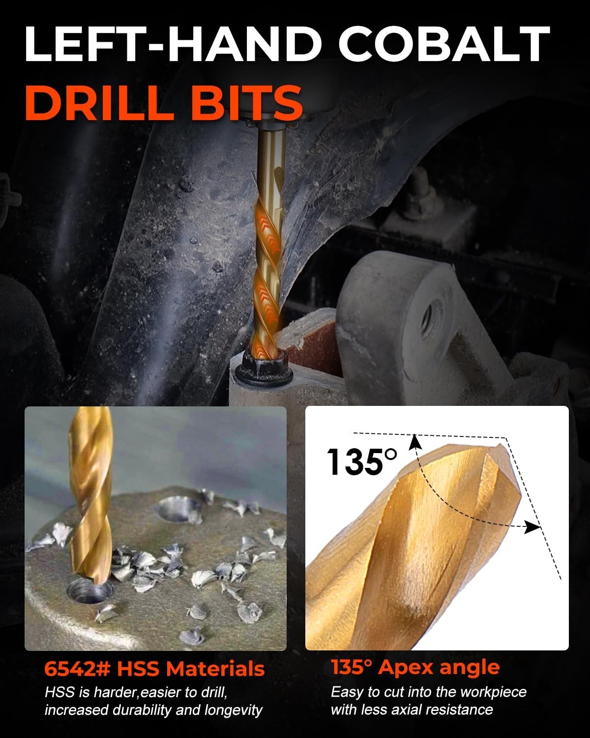 Easy Out Screw Extractor Set w HSS Steel Reverse Drill Bit for Broken Nuts 19PCS