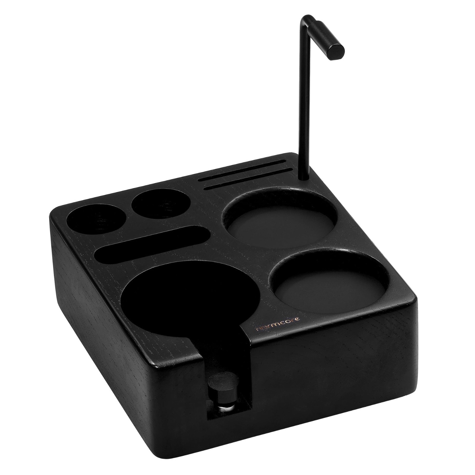 Normcore Compact Espresso Tamping Station, Black Ash Wood, 58mm, 1st Edition