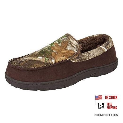 Men's Memory Foam Moccasin House Slipper Indoor/Outdoor Large Camo