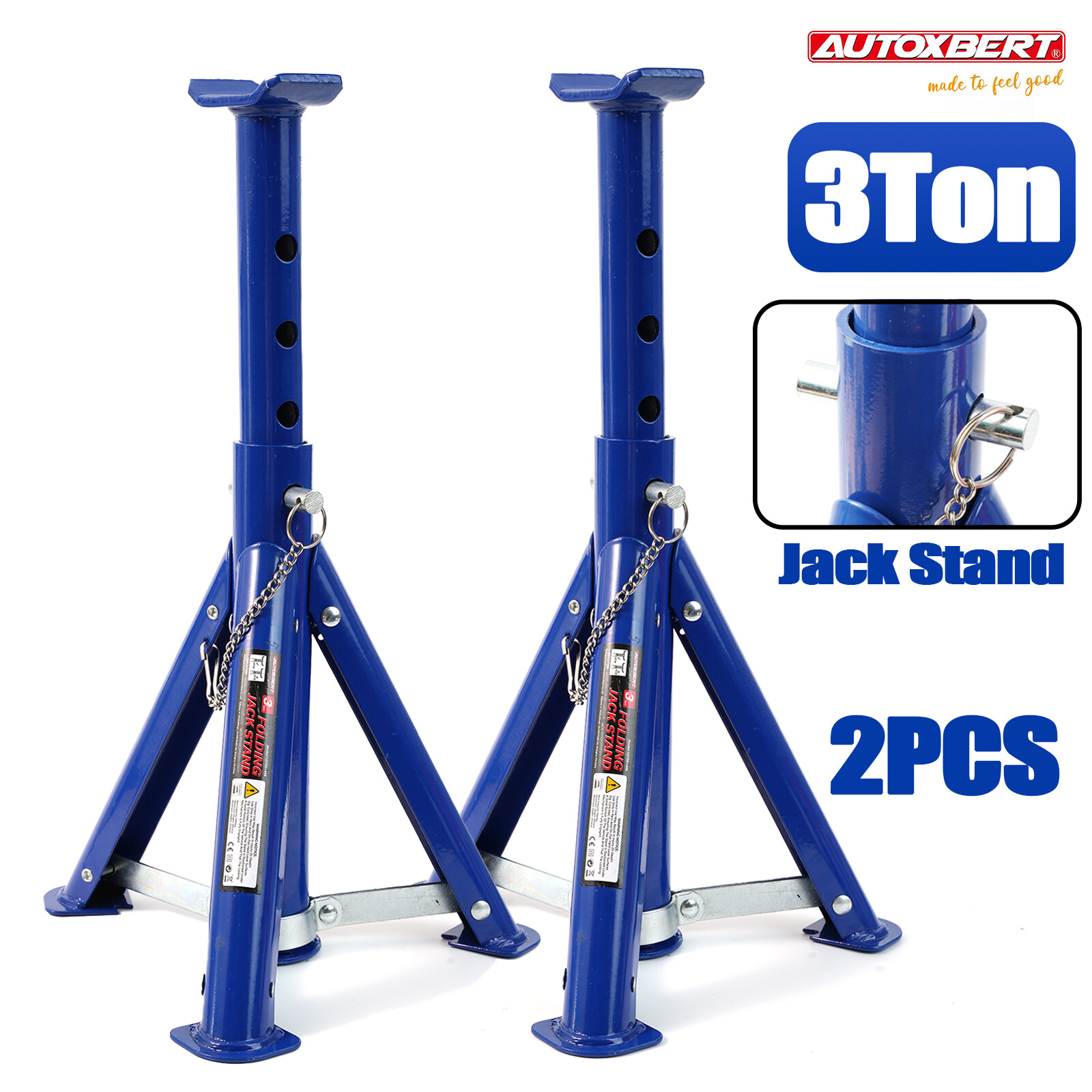 2 PCS 3 Ton Car Jack Stands Lift Heavy Duty Vehicle Support Axle Jack Durable