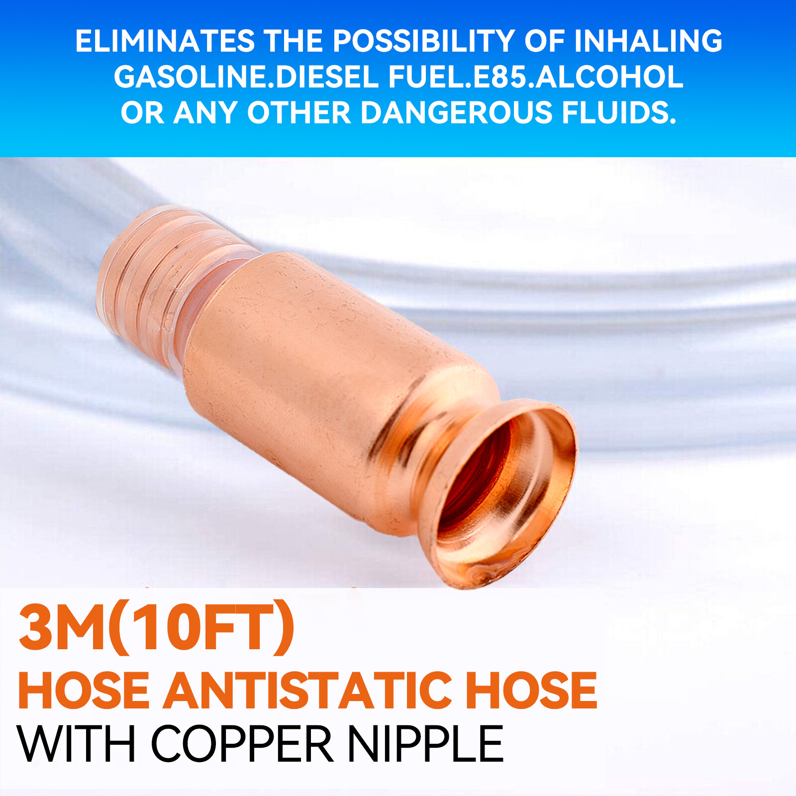 10FT X3/4" Siphon Hose Pump Self Priming Jiggler Shaker Transfer Fuel Water Oil.
