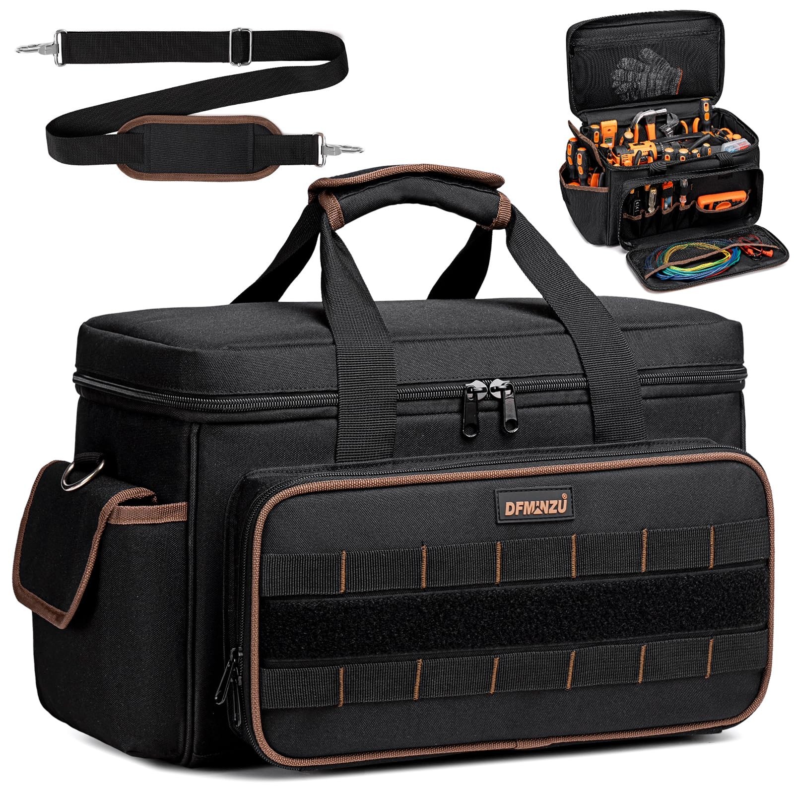 17 Inch Heavy Duty Tool Bags for Men Women, 20 Pockets Portable Tool Bag with...