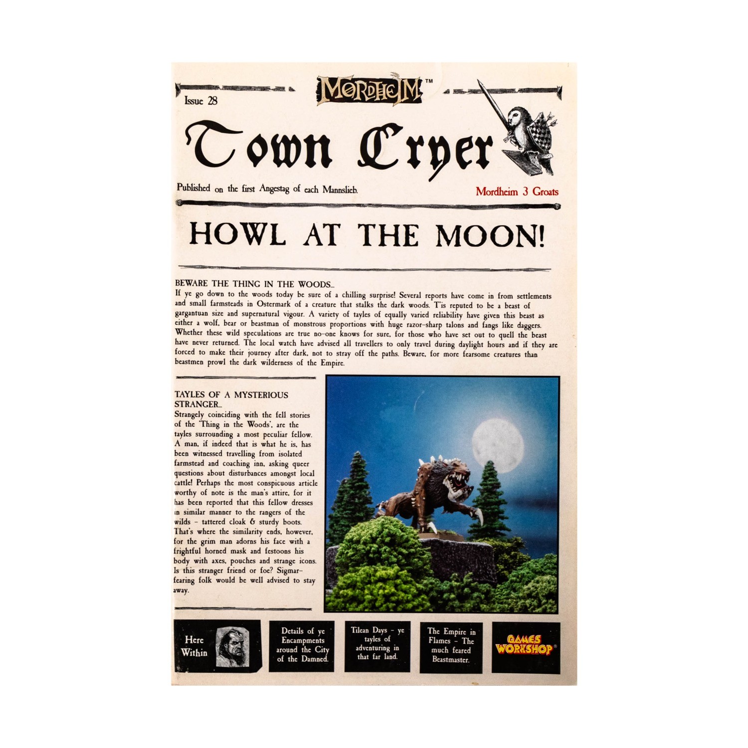 GW Mordheim Town Cryer #28 "Empire in Flames Pt. 6, Encampments" Mag VG+