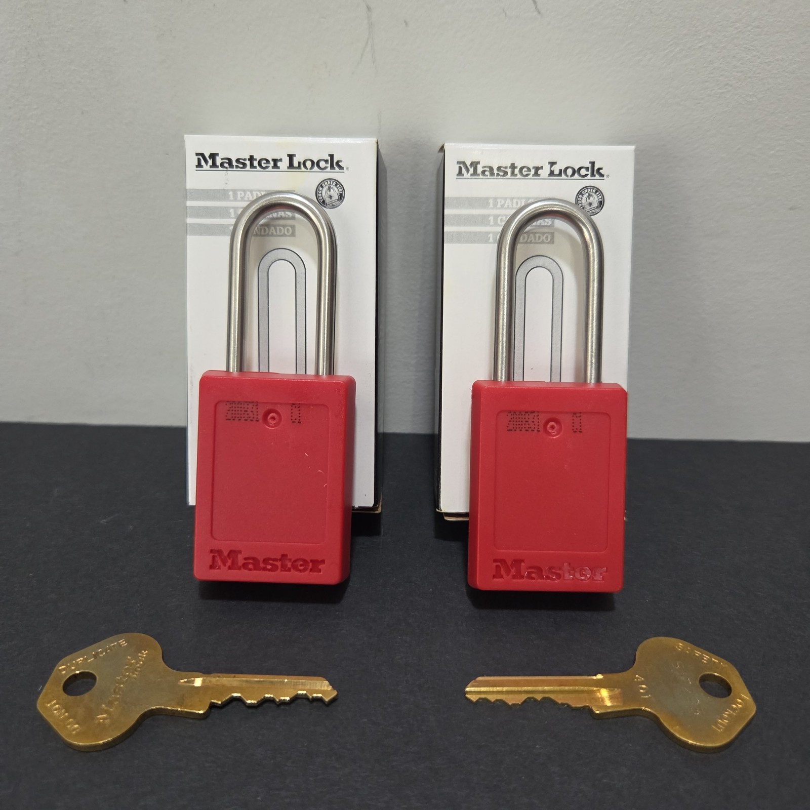 (2) Master Lock S31RED Safety Padlock