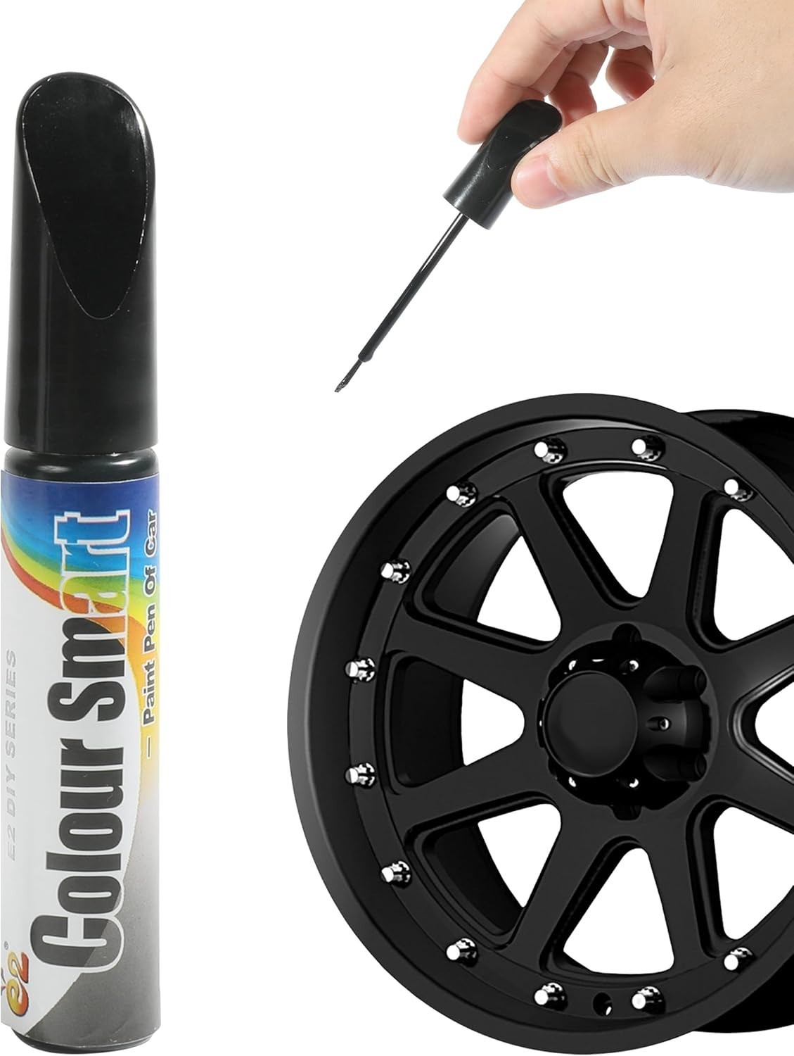 Pintura Negra para Rines Repara Rayones Curb Rash Impermeable Auto