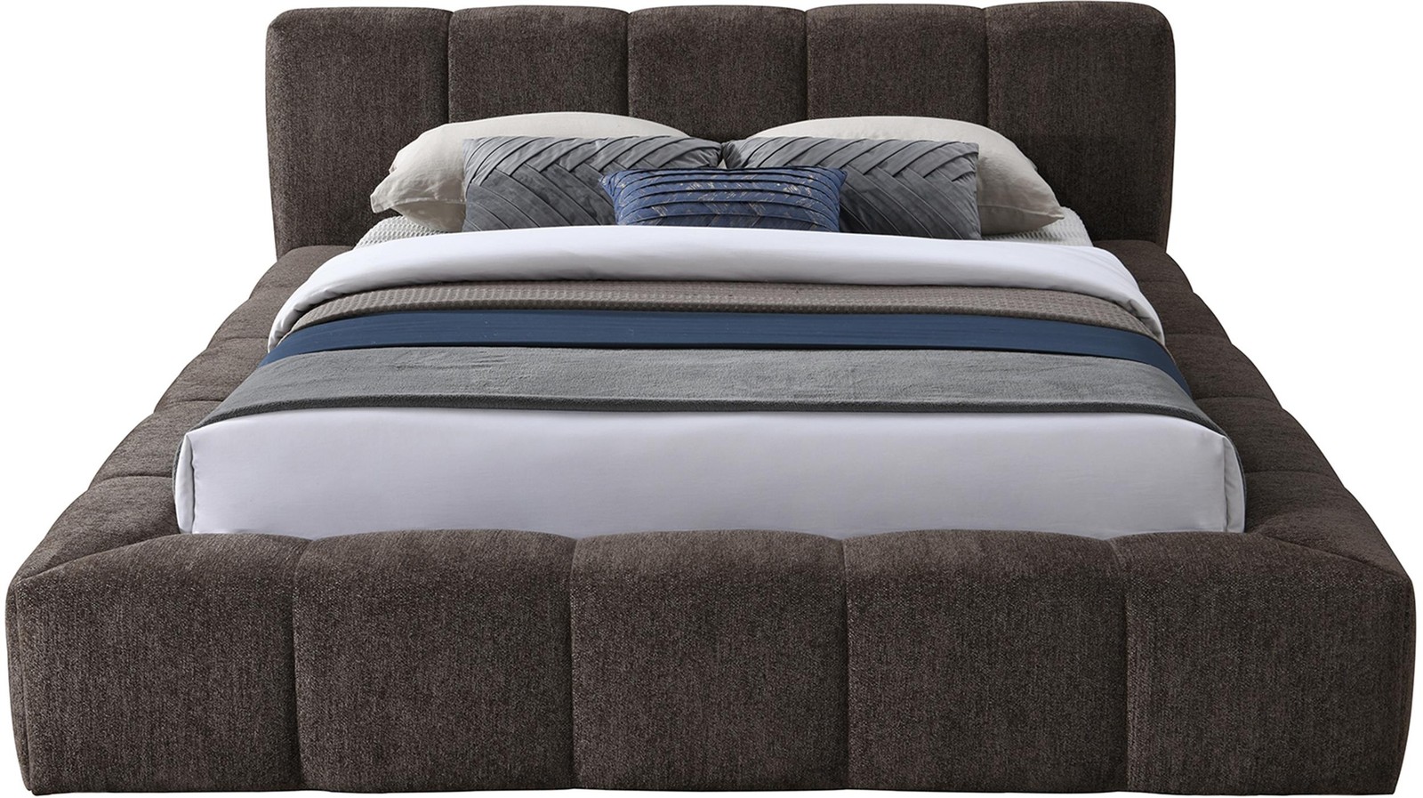 Meridian Furniture Carlin Brown Chenille Fabric King Bed