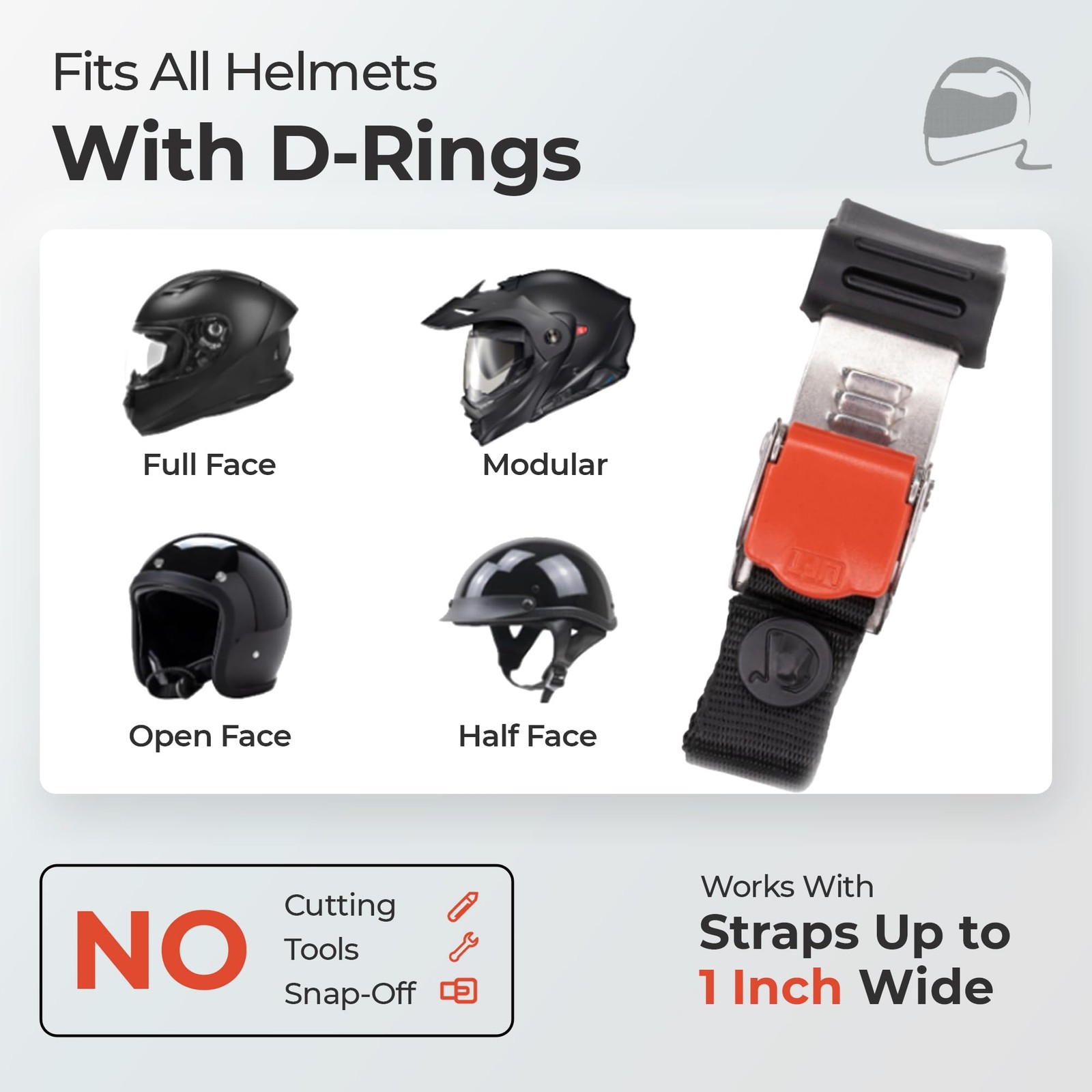Helmet Quick Release Buckle Kit Ratcheted Stainless Steel Black, Red