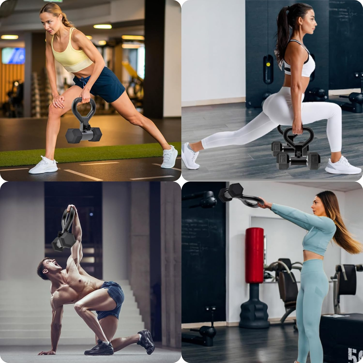 Versatile Steel Dumbbell to Kettlebell Converter Handle, Dumbbell Grip