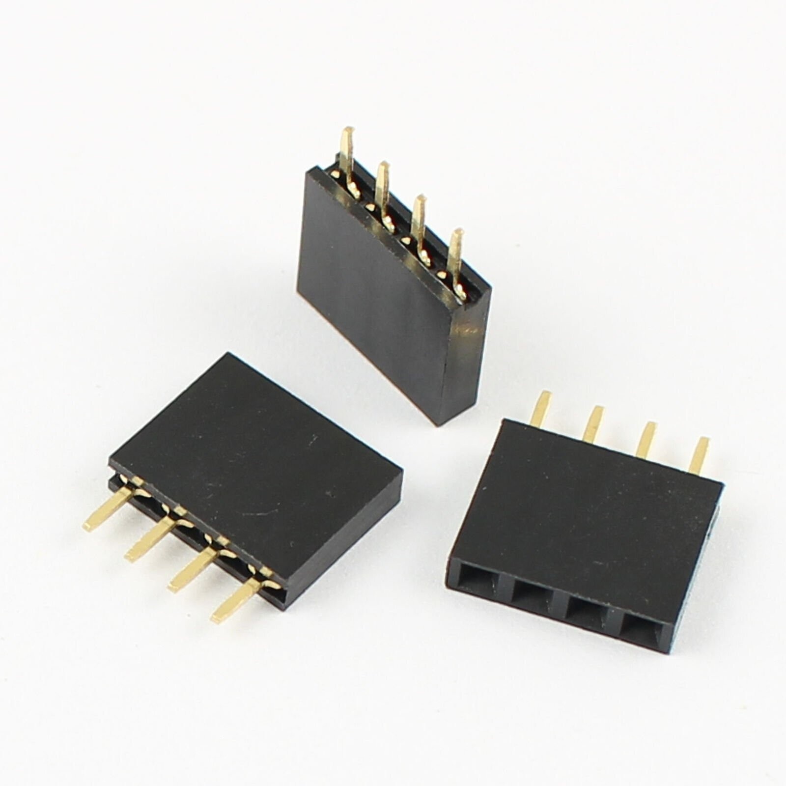 10pcs 2.54mm pitch 1x4 pin 4 pin female single row straight header strip *vv