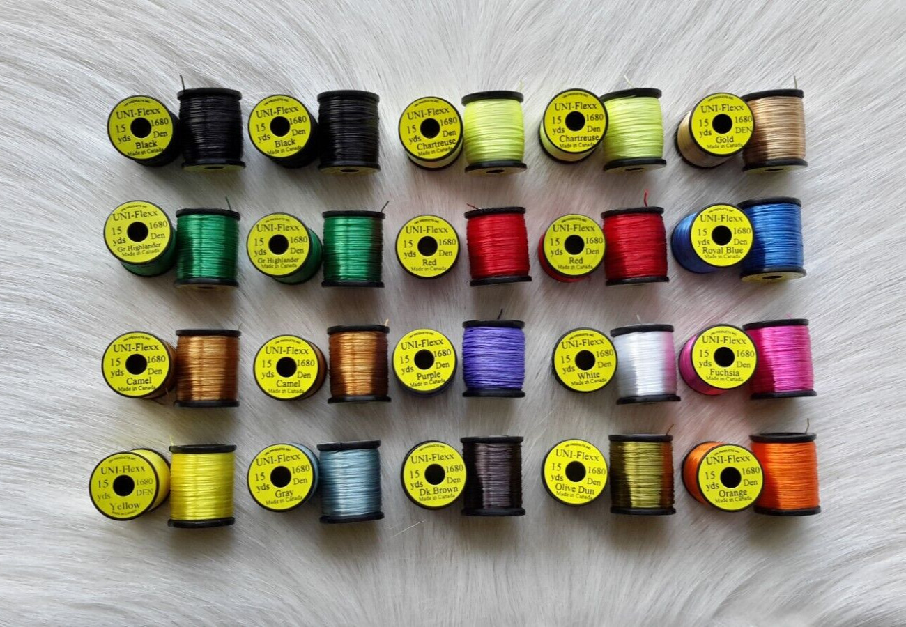 Fly Tying Material.. Uni-Flexx.. (20) Spool Combo) . Asst. Color