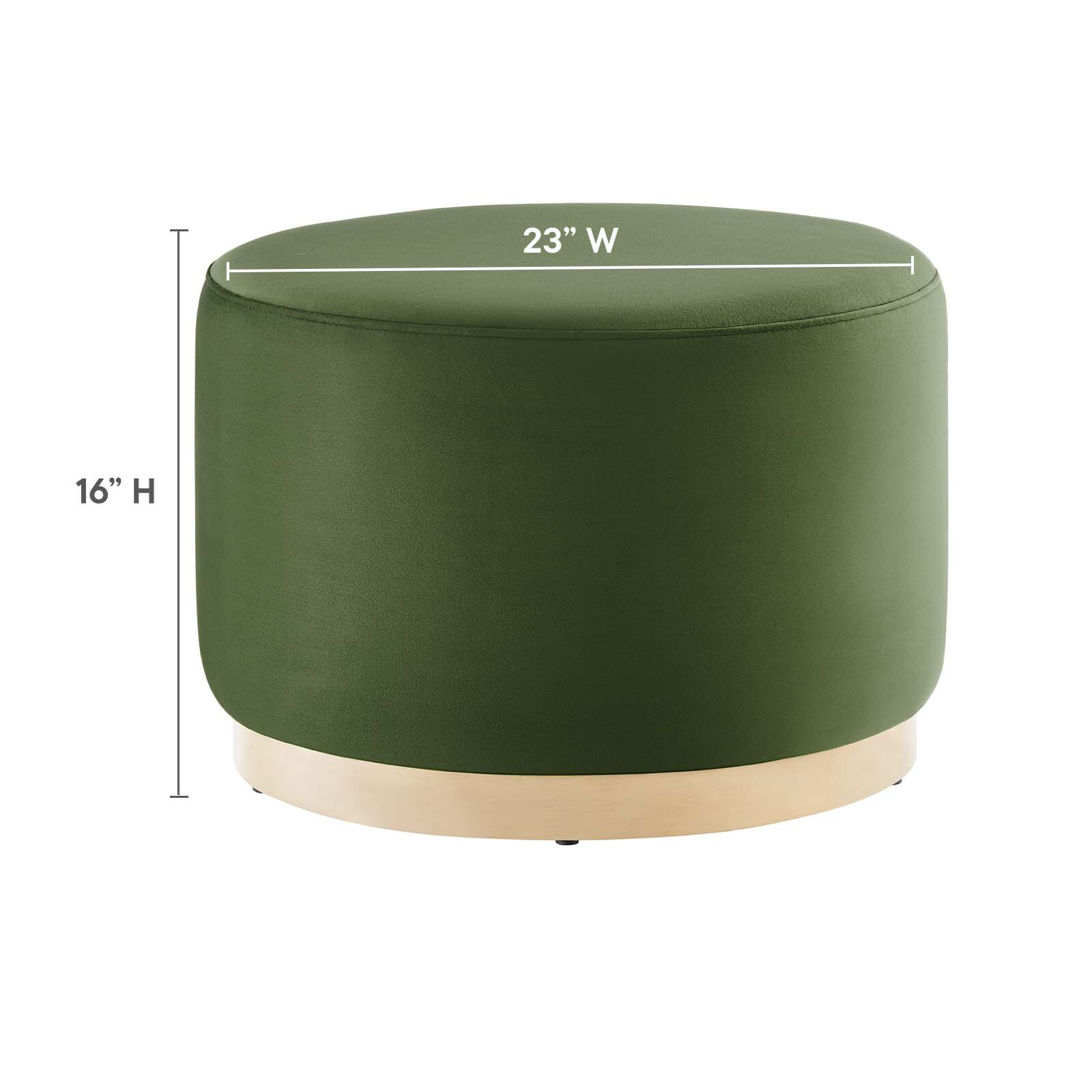 Modway Large 23" Round Performance Velvet Upholstered Ottoman
