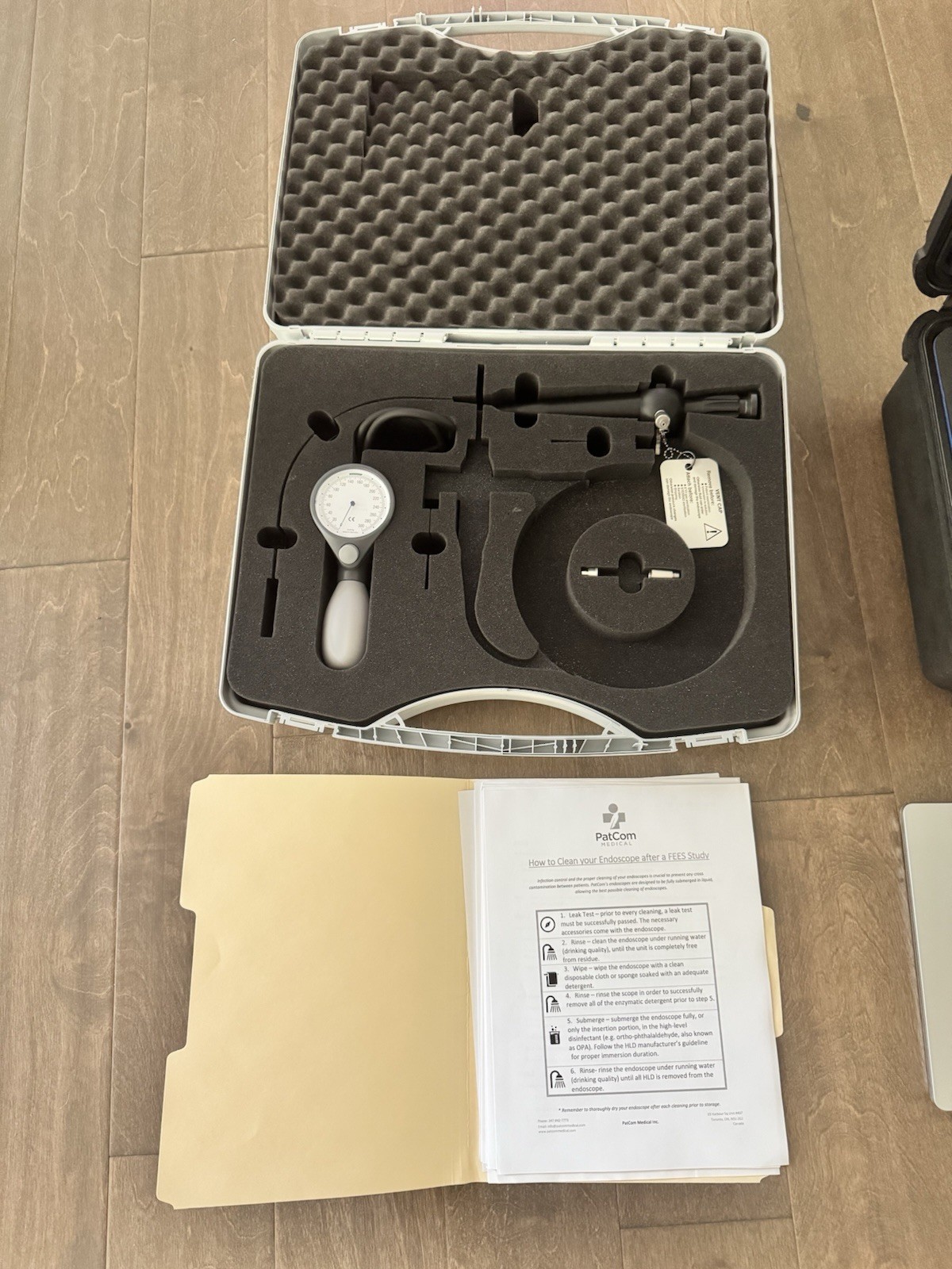 PatCom Portable FEES System (flexible endoscope, light torch, laptop, case)