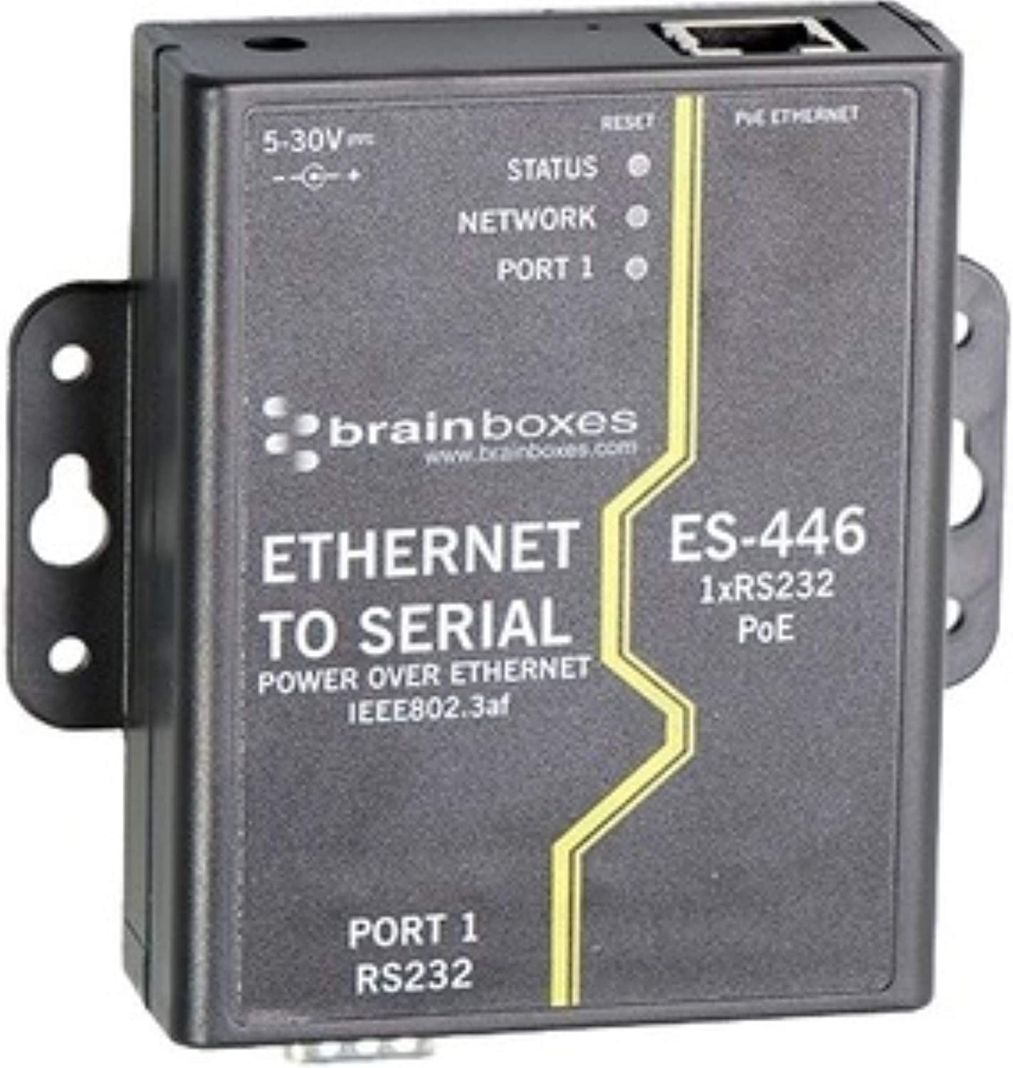 Brainboxes 1 Port RS232 PoE Ethernet to Serial Adapter