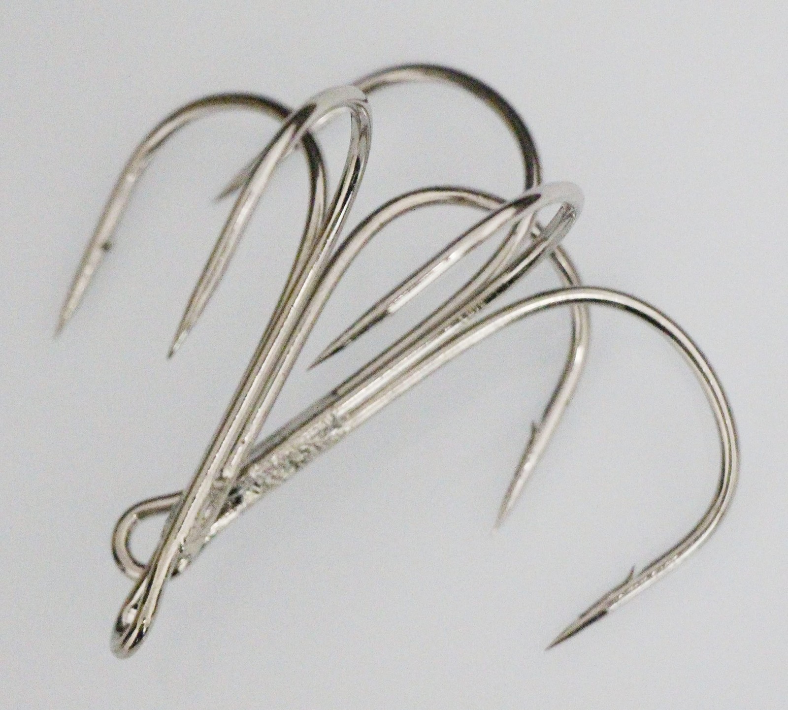 Classic Treble Hooks, Standard Strength, Large Sharp, Triple Barbed, 12/0