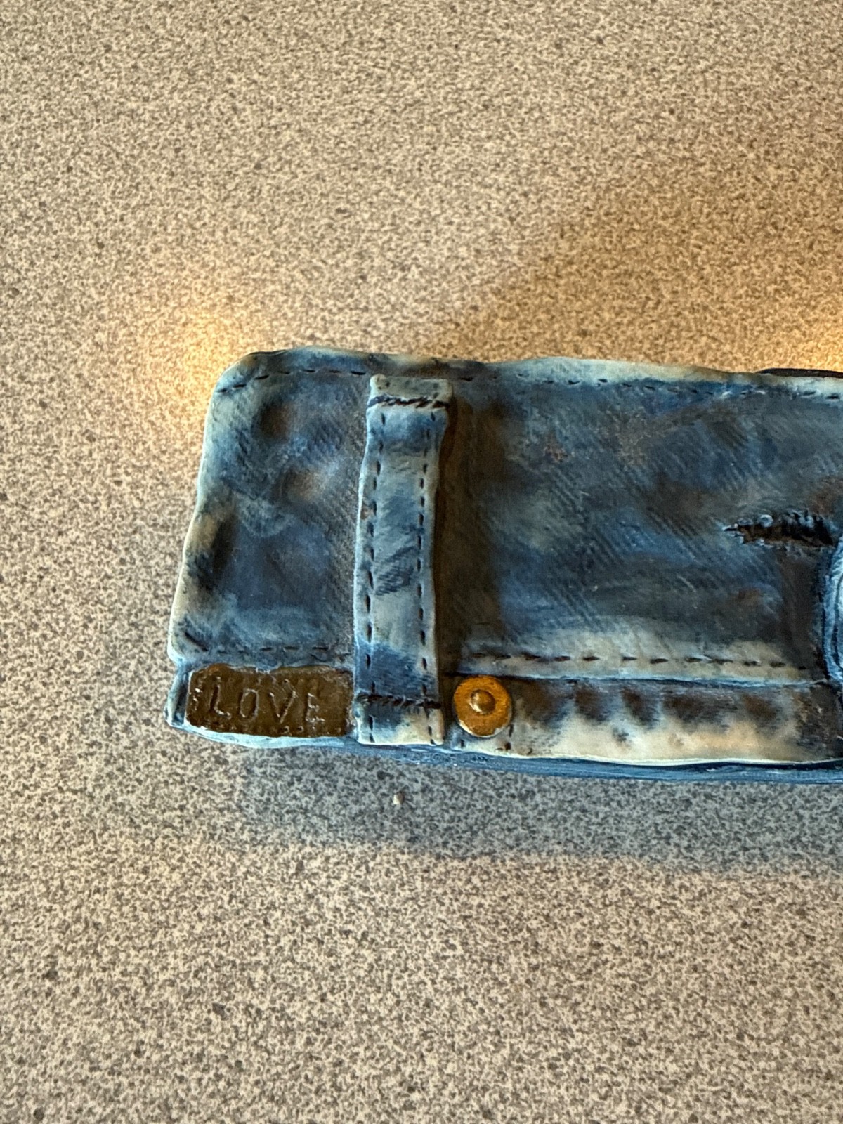 Ceramic box - Jeans design - Blue