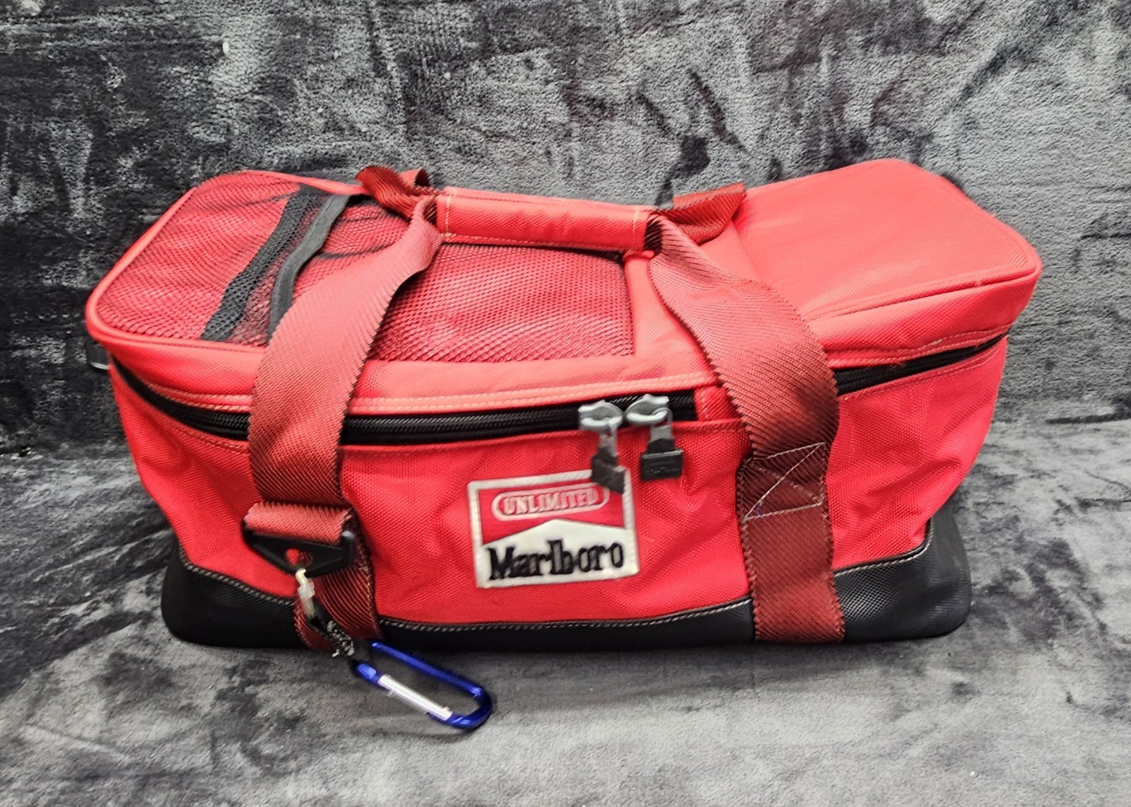 Vintage 1990s Marlboro Unlimited Red Cooler Bag Insulated Tote Promo Camping