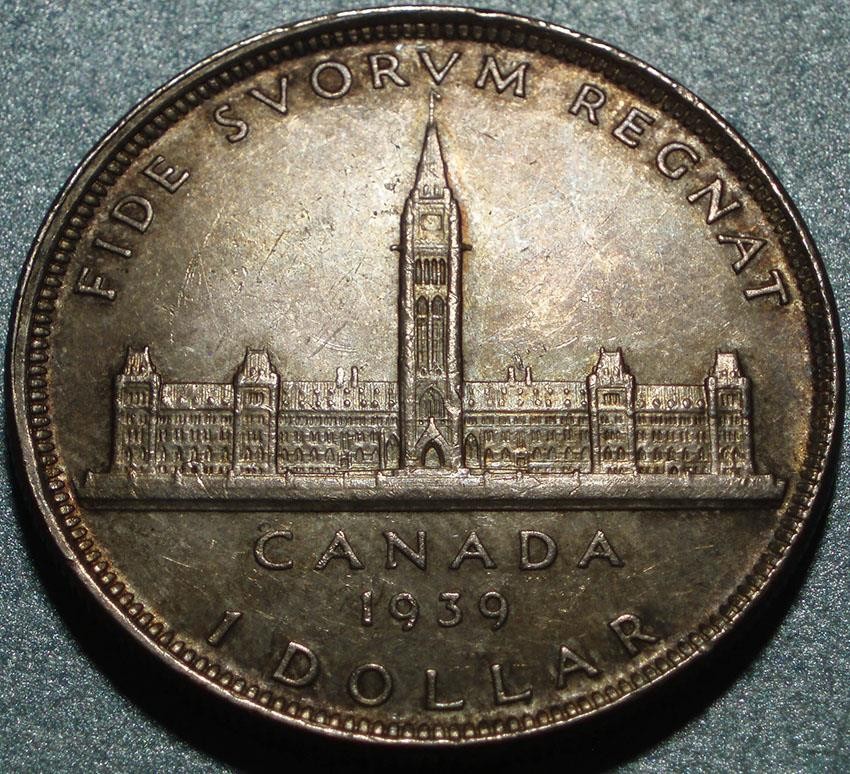 1939 Only CANADA Nice 2nd "COMMEMORATIVE" Royal VISIT & Parliament SILVER DOLLAR